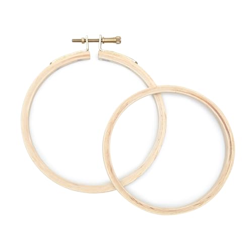 Image of Embroiderymaterial 4 Inch Round Wooden Embroidery Hoop Frame with Brass Metal Screw (1 Piece)
