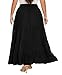 Beautybatik Black Women Boho A Line Long Maxi Tiered Peasant Skirt 3X