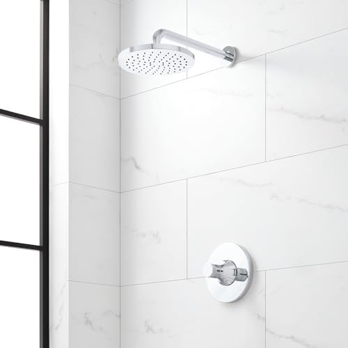 Lentz Pressure Balanced Shower System with Shower Head, Shower Arm, Valve Trim - Rough In Included