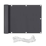 NAIZY PVC Balkon Sichtschutz 90x600cm UV-Schutz Balkonbespannung Anthrazit Balkonverkleidung blickdichte Balkonsichtschutz wasserdicht Windschutz für Gartenzaun oder Balkon (90x600cm, Anthrazit)