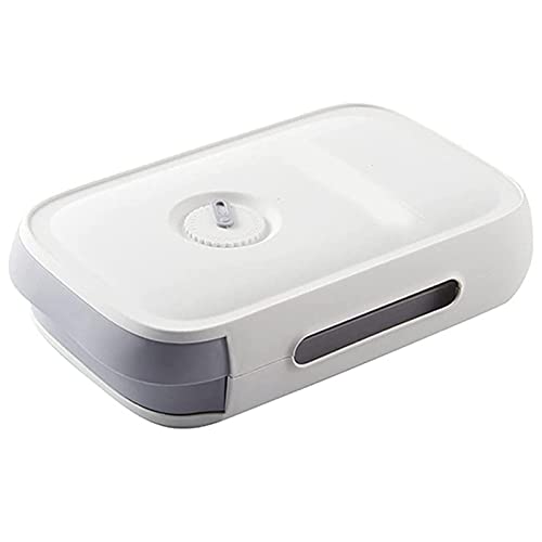 QDM Neue Schubladen-Ei-Aufbewahrungsbox-Lebensmittelkühlschrank-Aufbewahrungsbox, Haushaltseier Frische Stapelbare Kunststoff-Eierkartons Großes Fassungsvermögen Eierablage für Den Haushalt (Blau) Cover