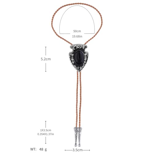 Image of Btilasif Bolo Tie Brown for Men, Scorpion Luminous Stone Cowboy Tie Western Leather Necktie Necklace for Women