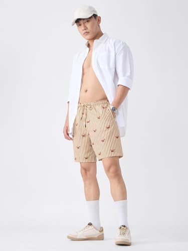 Image of The Souled Store Swin Shorts: Men and Boys Drawstring Waist Polyester Regular Fit Quick-Dry Lightweight Swim Shorts