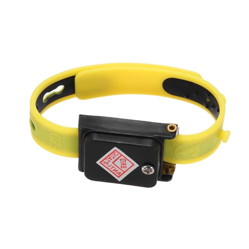 Image of MECCANIXITY Anti Static Wrist Strap, ESD Silicone Adjustable Antistatic Bracelet Cordless for Computer Electronics Repair Black, Yellow