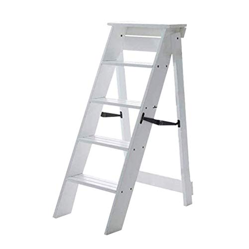 Sillas plegables de taburete de escalera de madera con 5 peldaños 2