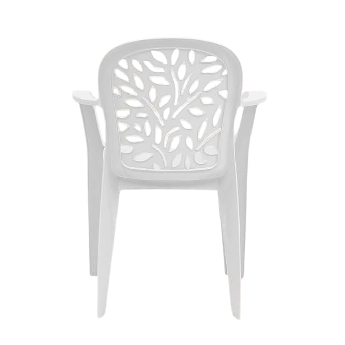 HomiQ Supreme Craft Plastic Chair | Arm Chair for Living Room, Home, Garden Indoor/Outdoor use(Colour: White, Set of 2) 3