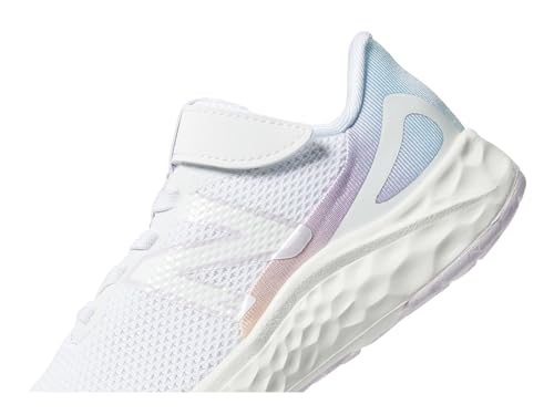 New Balance Tênis de corrida Fresh Foam Arishi V4 elástico com alça superior, branco/taro, 2 largos