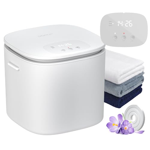 Image of DOACE Towel Warmer Bucket, Small Hot Towel Warmer with LED Display, Heat Timer 20/40/ 60 Min, Up to 24 Hour Delay Timer, Fits Up to Two Oversized Towels,Gray A16