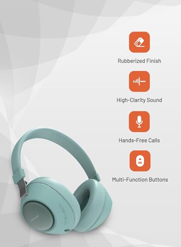 Image of Porodo Bluetooth Headphones, Noise Cancelling Soundtec Deep Sound Pure Bass Wireless Over-Ear Headphones (Green)