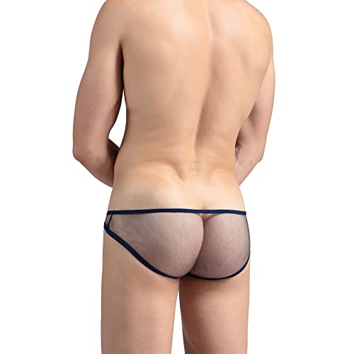 Yoobng Men's G-String Thong Classic Contrast Color Briefs Bikini Ice Silk Smooth Breathable Slim Underwear #TOP3