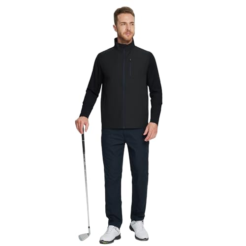 Image of M MAELREG Mens Vests Outerwear Windproof Lightweight Softshell Vests Zip Pockets Sports Sleeveless Jacket Golf Vests for Men