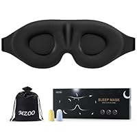 MZOO Luxury Sleep Eye Mask for Side Sleeper Men Women, Zero Eye Pressure 3D Sleeping Mask, Light Blocking Patented Design Night Blindfold, Soft Eye Shade Cover for Travel, Black