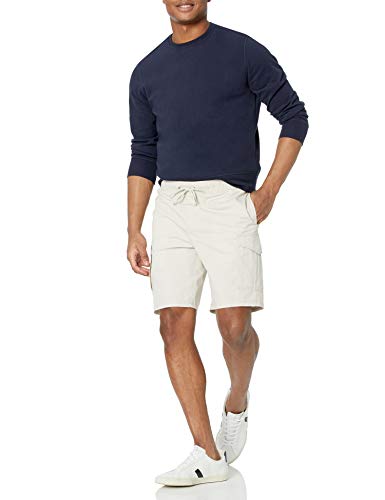 Amazon Essentials Men's 9" Elastic Waist Cargo Short, Stone, Large #TOP12