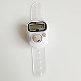 Tustao Finger Tally Counter,LED Digital,Clicker Counter,Digital Electronic Tasbeeh Counters,Handheld Number Click Counter,Electronic Counter Tally Counter,Track and Field Lap Counters (White)