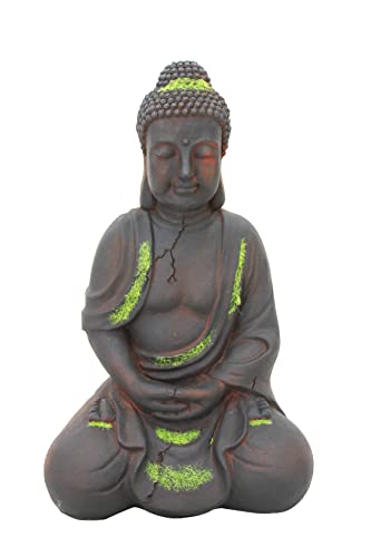 Worldconnection XXL Antiker Buddha 50cm braun/grün Garten Deko Figur...