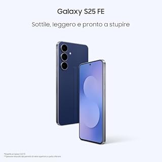 Samsung Galaxy S25 FE Smartphone AI, 3 anni di Garanzia del produttore, Display Dynamic AMOLED 2X 6.7'', Fotocamera 50MP, IP68, 8GB RAM, 256GB, Batteria a lunga durata, Jetblack [Versione Italiana]