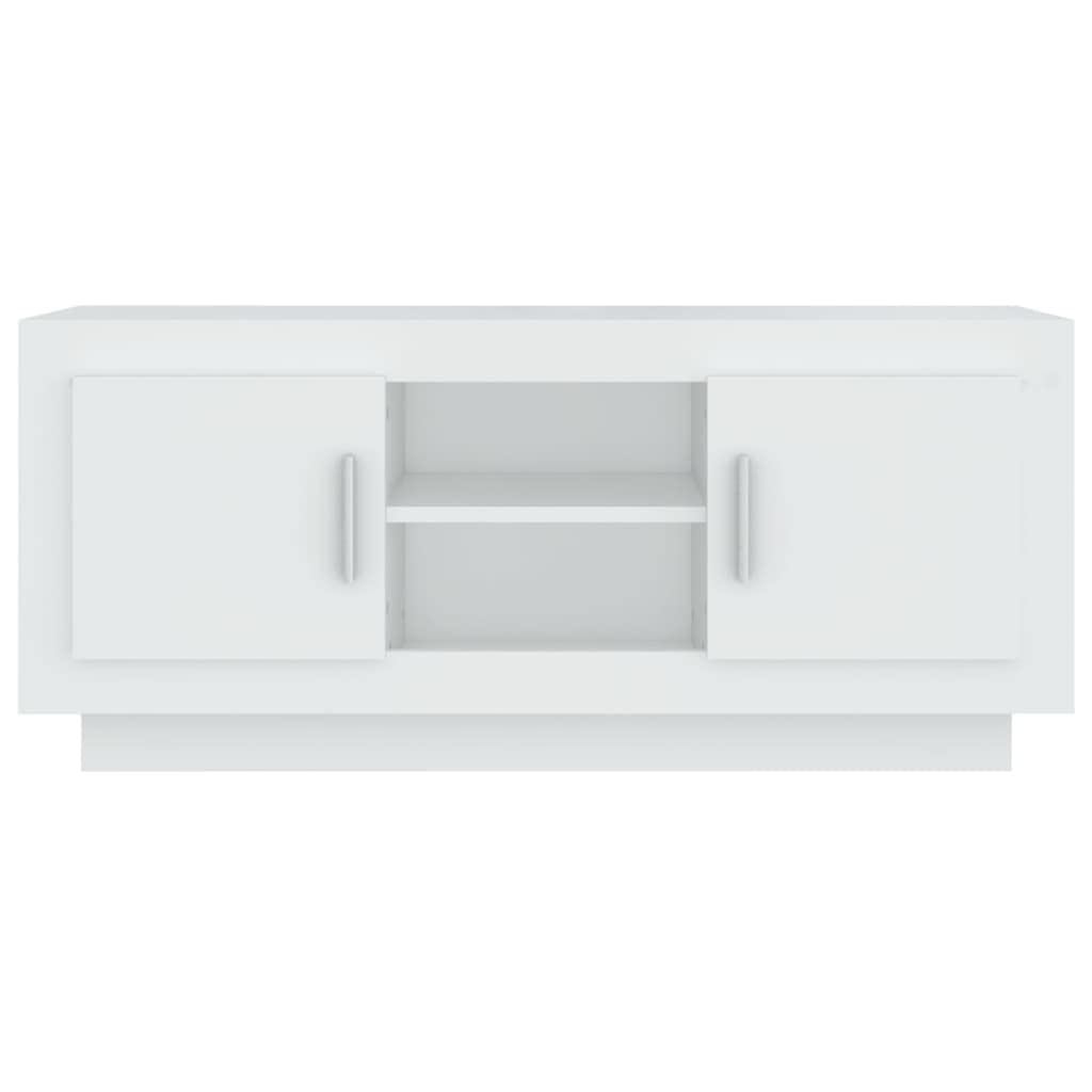 TV-Schrank Weiß 102x35x45 cm Lowboard aus Holzwerkstoff Modernes TV-Board mit Ablagen Fernsehtisch für Wohnzimmer Entertainment-Center Mediaschrank für Konsolen und Media-Player