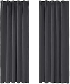 Amazon Brand  Umi Room Darkening Curtains Super Soft Window Treartment Thermal Insulated Pencil Pleat Energy Saving Window Curtains Decorative Blackout Curtains for s 66 x 72 Inch Dark Grey 2 Panels