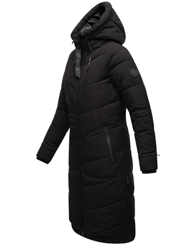 Marikoo Women's Long Quilted Jacket for Winter | Puffy Winter Coat in Knee-Length | Ladies’ Coats with Hoods | Benikoo XS-5XL - Image 3