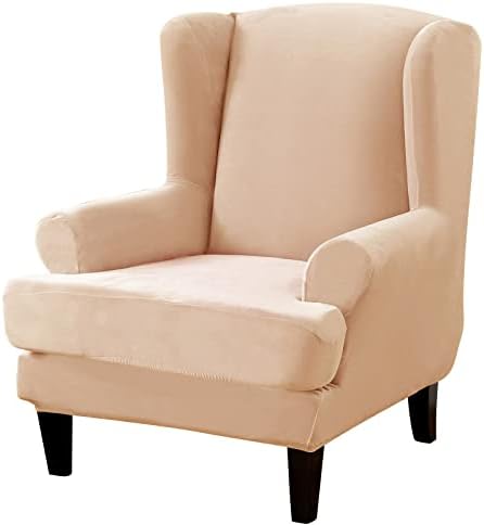 Mingfuxin Stretch Chair Covers for Armchairs,Printed Wing back Armchair Slipcovers,Elastic Jacquard Strapless Armchair Couch Protector for Living Dining Room (Printed # 3771)