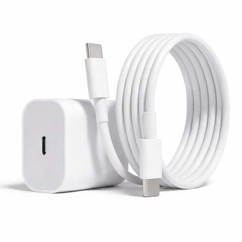 Image of 20W Charger Adapter Type C for iPhone 17 /17 Air /17 Pro /17 Pro Max, 16 /16 Plus /16 Pro /16 Pro Max, 15 /15 Plus /15Pro /15 Pro Max & Other Devices with 1 Meter USB C to Type C Data Cable