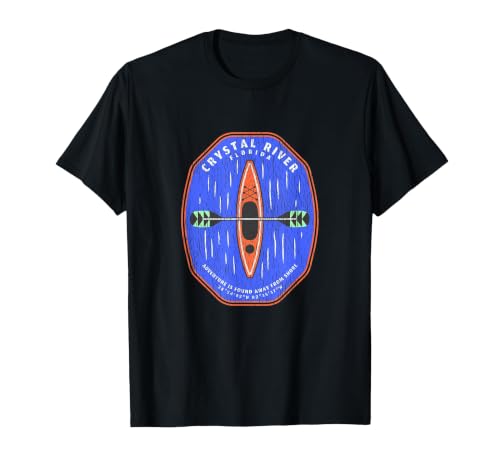 Crystal River Florida Cool Kayaking Souvenir Crystal River T-Shirt, Men, Black, Small