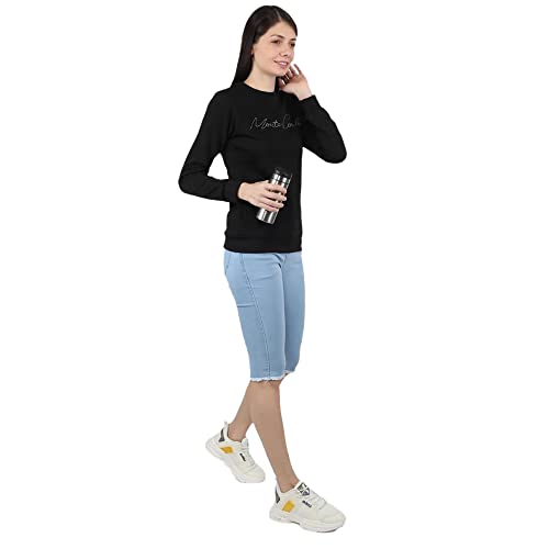 Image of Monte Carlo Embroidered Cotton Blend Round Neck Womens Sweatshirt