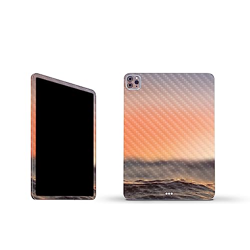 Image of MightySkins Carbon Fiber Skin Compatible with Apple iPad Pro 11 inch M2 4th Gen (2022) Full Wrap Kit - Sunset Sea | Protective, Durable Textured Carbon Fiber Finish | Easy to Apply | Made in The USA
