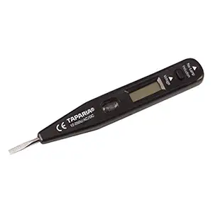 Taparia MDTN82 Plastic Digital Tester with LCD Display and Neon Bulb (Black)