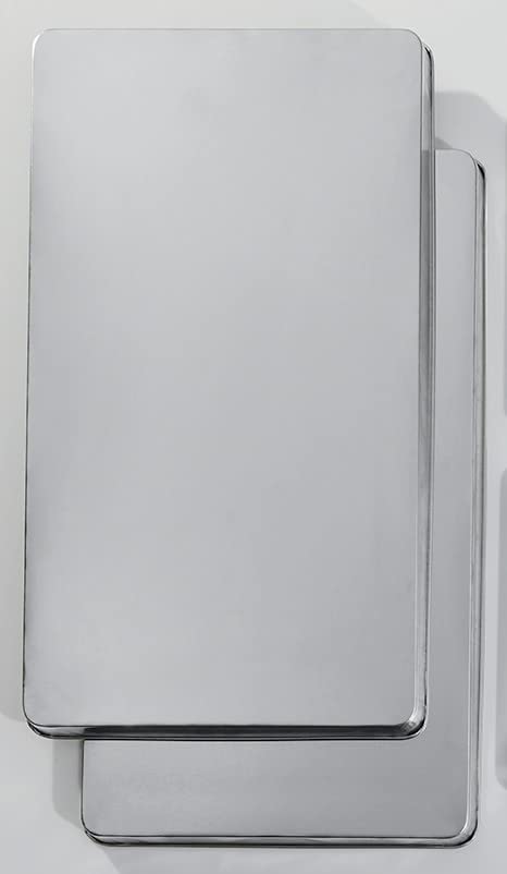 Montgomery Ward Premium Stainless Steel Rectangle Burner Covers, Set of 2 for Gas and Electric Stoves (Stainless Steel)