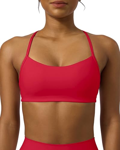 Image of PAVOI ACTIVE Yoga Racerback Bras for Women - Buttery Soft Low Support Scoop Neck Y-Back Thin Strap Sports Bra - FlexFlow