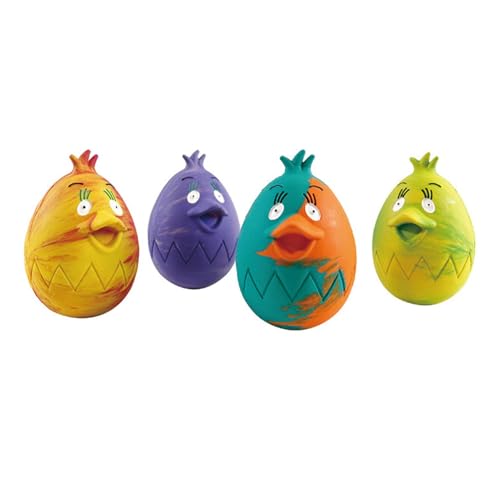 GkgWuxf Quietschendes Osterei-Hundespielzeug, Gummi-Ei-Hundespielzeug | Interaktives Hunde-Ei-Spielzeug aus Gummi,Buntes Huhn-Form-Ostern-Haustier-Ei-Spielzeug, für kleine Hunde oder große Hunde