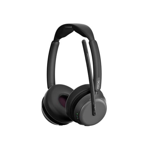 EPOS IMPACT 1060 ANC Cuffie Bluetooth Professionali per PC - Doppio Padiglione, Microfono Noise-Cancelling, EPOS AI, Controlli Intuitivi, Super Wideband Audio, Ottime per Uffici Rumorosi