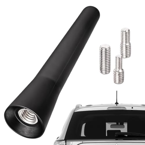 Corta Antenna Radio Auto, Antenna Auto Corta con 3 vite, Antenna Universale per Auto, per Autoradio con ricezione FM di alta qualità, per tutti i modelli di auto, nero