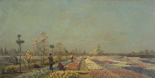 Toile murale abstraite champs de tulipes pour décorer votre salon chic