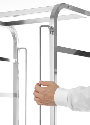 HENDI Transportwagen für Spülmaschinenkörbe, für 7 Körbe à 500x500mm, 7 Lagen im Abstand von je 200 mm, 615x560x(H)1700mm, Edelstahl