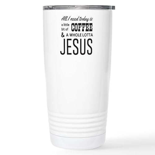 CafePress All I Need Today Is A Little Bit Of Coffee & A Who 20 oz. Insulated Stainless Steel Coffee Tumbler