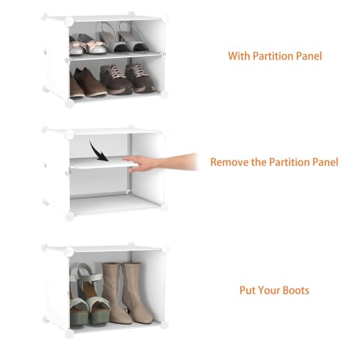 Image of RYUGA Shoe Rack for Home Plastic, 6 Door Portable Shoes Rack with Dustproof Door for Heels /Slippers /Boots, DIY Multi-Purpose Kitchen Mats for Floor (4-Door-12-Layer-A6, 4-Door-12-Layer-A6)