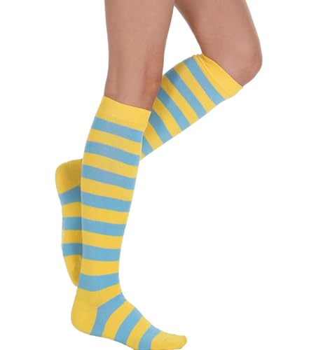Striped Knee High Socks for Women Outdoor Sport Athletic Stripe Casual Tube Socks