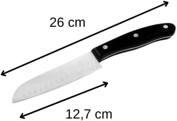 FACKELMANN 43803 Santoku Knife Fit with Riveted Plastic Handle 26 cm