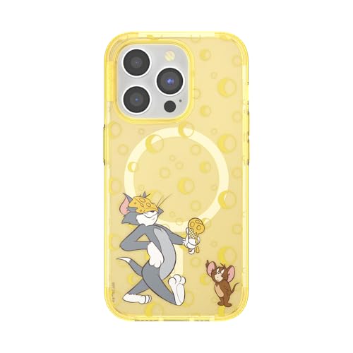 PopSockets iPhone 15 Pro Phone Case with MagSafe, Wireless Charging Compatible, Funny - Cheese Please