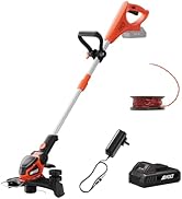 AIVOLT Accu-grastrimmer met accu en oplader, 2-in-1 gazonkantensnijder met 20 V Li-accu, 90...