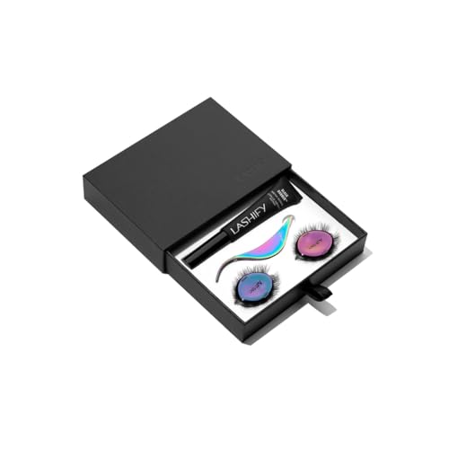 Lashify Trial Kit DIY lash extension starter kit with Black Rubber Mega Bond 2 Pre-Mapped Gossamer Lashes and Birdie Wand