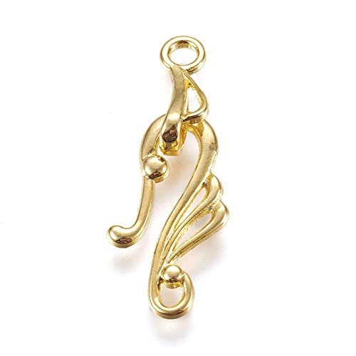 Craftdady 50 Sets Tibetan Gold S Hook Eye Toggle Clasps Metal Closure End Clasps With Bar For Bracelet Necklace Jewelry Making #TOP1