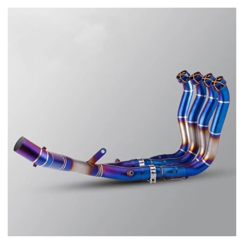 バイクマフラー YZF R1 R1M 2015-2025 用 オートバイ用エキゾーストマニホールド ステンレス 60mm ヘッダーチューブ レーシングライン エキゾーストパイプ(青い)