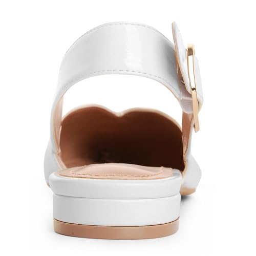 Image of Slingback Flat Shoes for Women Pointed Closed Toe Flat Mule Sandals Casual Comfortable Office Dressy Shoes