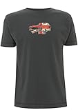  Jensen Car Graphic T Shirt Union Jack Best of British Interceptor Vintage Classic Motor Car Retro Sammlerstück Geschenk für Papa Bruder Onkel Herren, grau, XL
