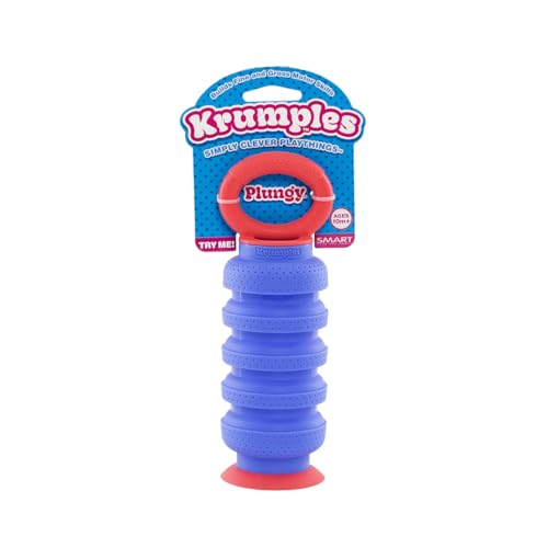 Image of KRUMPLES Plungy Blue Sensory Suction Toy for Ages 10M+ | BPA-Free Silicone Fidget | Promotes Fine Motor Skills | Dishwasher Safe | Ideal Baby and Toddler Gift | Fun for All Ages