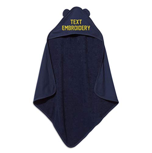 TEEAMORE Custom Hooded Baby Bath Towel with Ears Personalized Embroidered Monogram Unisex Toddler Infant Towel
