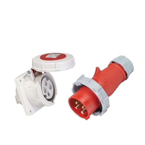 NEHZLMHZX 380V Industrial Marine Refrigerated Container 4-core Plug Socket Connector 32A-3h 440V Waterproof IP67(GP2175+GP2123)
